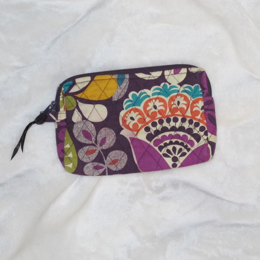 Vera Bradley Small Cosmetic Bag*EUC*Plum Crazy